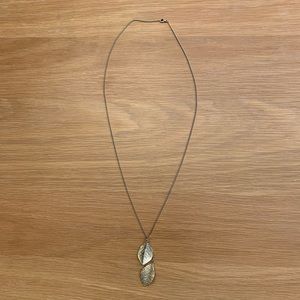 Charming Charlie Long Gold Leaf Necklace